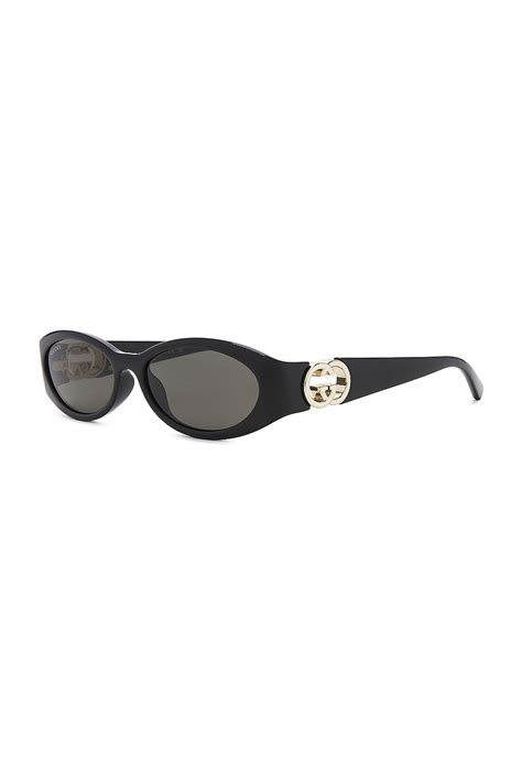 Gucci G String Strass Sunglasses in Black & Grey 